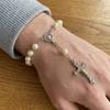 Sweater Chain Cross Pendant Necklace Imitation Pearl Christian Bracelet Christian Faith