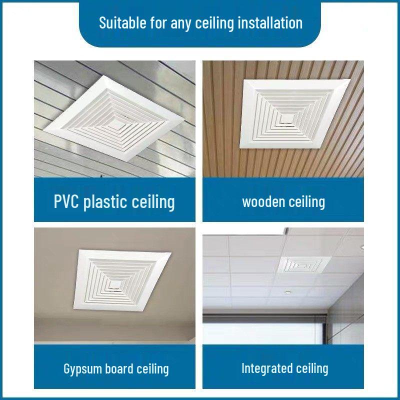 60x60 Integrated Ceiling Exhaust Fan with Plasterboard Ventilation for 30x30 Wooden Ceiling Openings