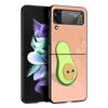 Cute Avocado Baby Yoga Phone Case For Samsung Z Flip3 Flip4 Flip5 Shell For Z Flip 3 Flip 5 4 5G Black Hard Folding Back Cover