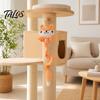 Brinquedo Interativo para Gatos Brinquedo de Animal de Pelúcia, Mastigável com Cauda Longa e Som de Amassar, Raposa, Pintinho, Macaco de Pelúcia Pendurado para Gatos de Interior Brinquedo Individual ou Acessório de Brincadeira