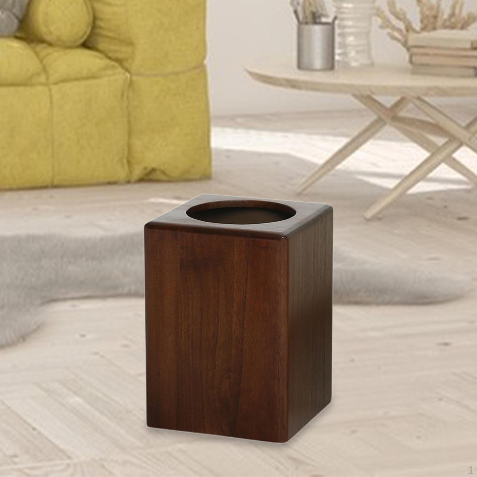 

Домашний мусорный бак Компактный деревенский декоративный для ванной комнаты Офиса Кухни Walnut Color