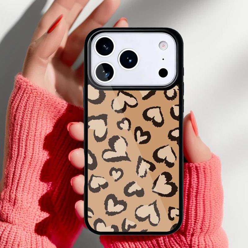 Fashion Leopard Phone Case for iPhone 17 16 15 14 13 Pro Max Back Cover for 12 11 Pro Coque