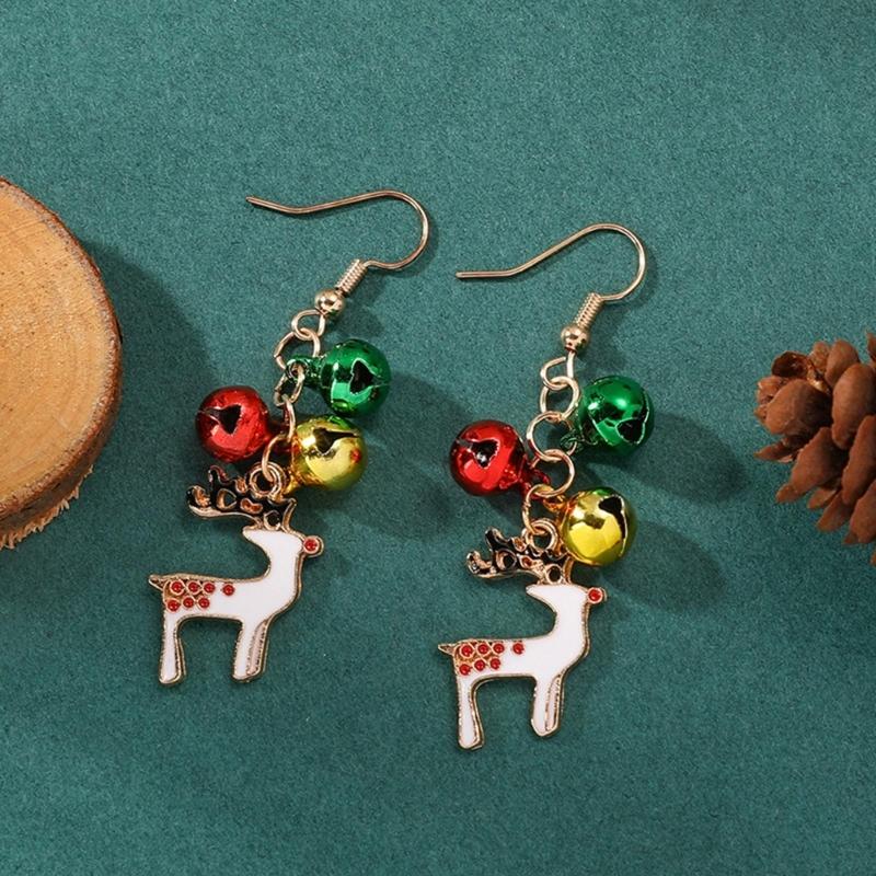 Colorful Earrings Christmas Dangle Earrings Cute Ear Pendants Alloy Material Ear Jewelry Christmas Earrings for Party