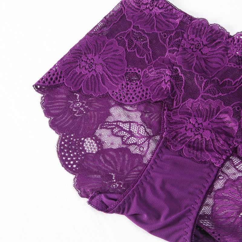 Sexy Spitzen-Slips Unterwäsche mit nahtlosen Höschen Hohlbund Ultradünn Hüfthebend Transparentes Höschen Straffend Übergröße Damenhöschen