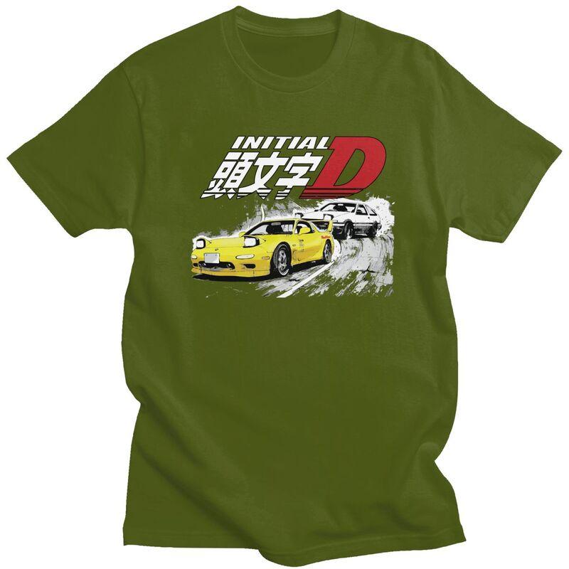 Custom Classic Anime Initial D Drift Racing T Shirt Men Tshirt Casual Tee Pure Cotton Slim Fit Tshirts Gift