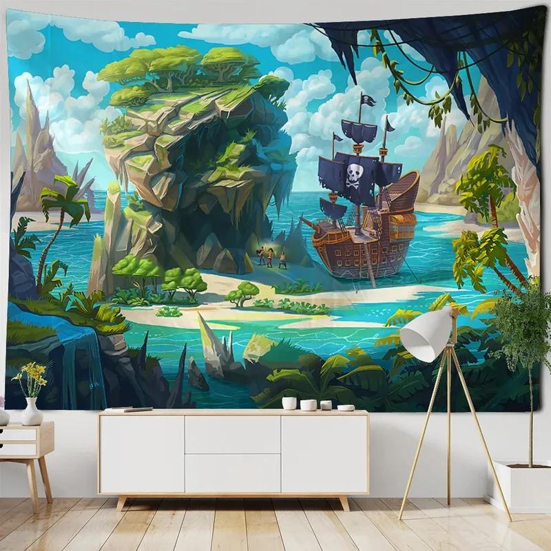 Magic Forest Castle Pattern Tapestry Home Wall Decoration Tapestry Bedroom Living Room Tapestry