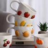 Cartoon Obstbecher Keramiktassen Gravierte Kirsche Dreidimensionaler Obstbecher Tassen Kaffeetassen Frühstück Nachmittagstee