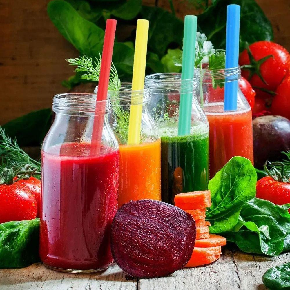 100Pcs Party Supplies Bar Accessories Plastic Disposable Straws Multicolor Colorful Summer Drinking Straw Large 19cm