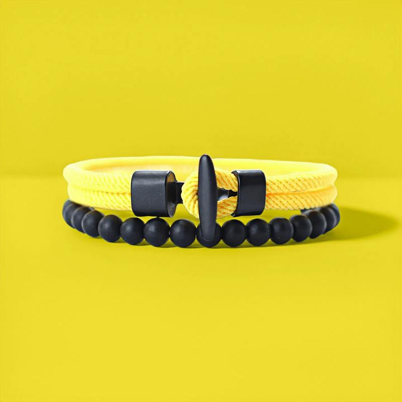 10 Colors 2Pcs Men Bracelet Set High Quality 4mm String Chain Braslet Leisure Wrist Accessories Pulseria Homme Hiphop Jewelry
