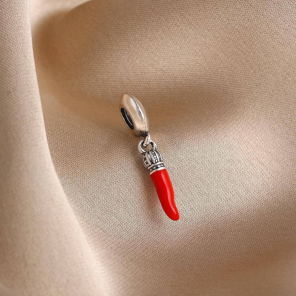 Valentine's Day Red Series Pure Copper Metal Pendant Bead Component Charm Bead Component Apple Love Pendant Bead Component, Compatible With Authentic