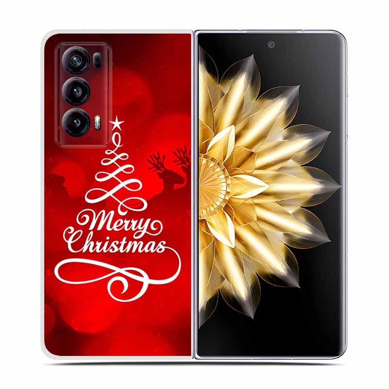 For Honor Magic V2 Case VER-AN1 Christmas Cute Clear Hard Plastic PC Back Cover For Huawei Honor Magic V2 5G Coques Cartoon Bags