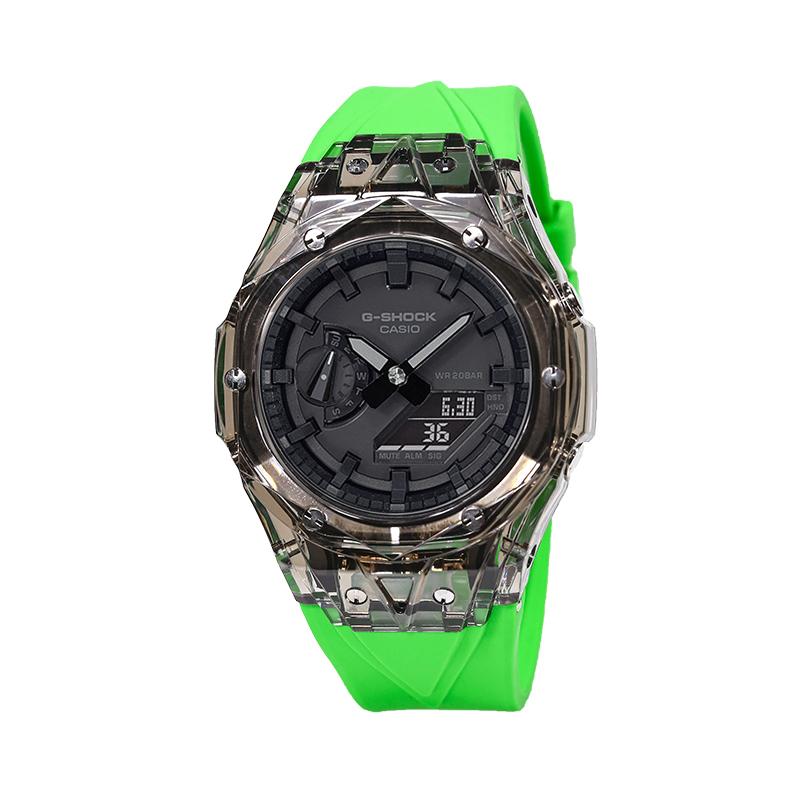 Casio Unisex Liquid Crystal/Analog Dual Display Series Black Watch GA-2100-1A1(Watch4--)