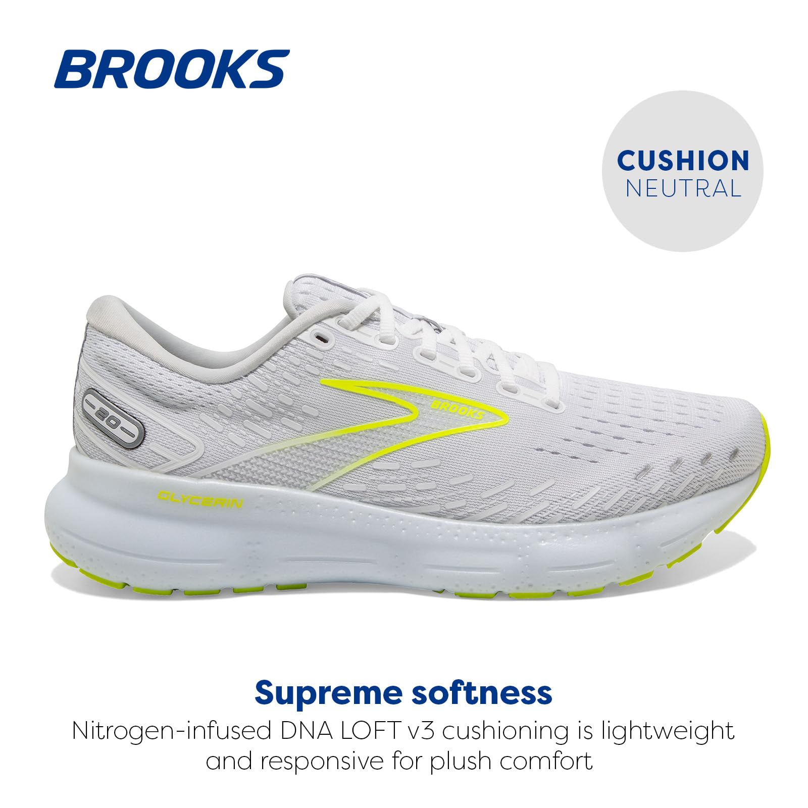 

Brooks Men s Glycerin 20 Casual Sneakers Breathable Comfortable Cushioned Jogging Shoes Suitable for Everyday Sports 40