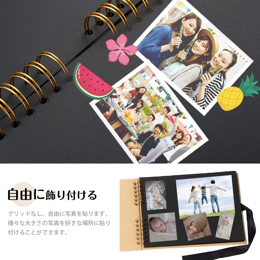 Handmade Large Original 10 Piece DIY 40 Adhesive Black 6 Color Paint A4 Photo Organizing Gifts Album, Photo, Capacity, Album, Set, Available, Sheets,