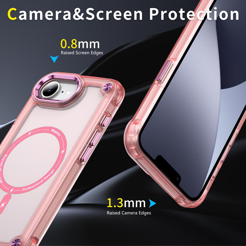 For iPhone 16e Case Magnetic Skin Touch TPU+PC Phone Cover