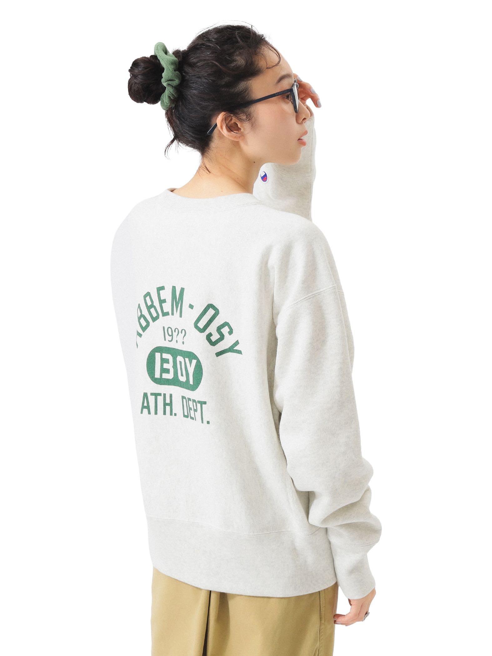 

Beams Boy Women s Oatmeal Crew Sweatshirt (Special Order) Champion Back Print Reverse Weave®