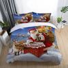 Set de lenjerie de pat de Crăciun Fericit cu imprimare 3D Queen/Twin/King Size Decor de Crăciun Lenjerie de pat pentru acasă cu pernă de pat