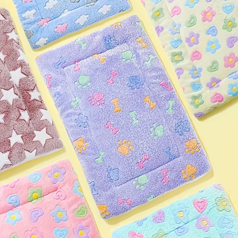 1 buc Covoraș confortabil și drăguț pentru animale de companie cu tematică animală - Covoraș de dormit moale și cald din poliester pentru câini, pisici, iepuri - Confort de iarnă cu oase jucăușe, urme de labe