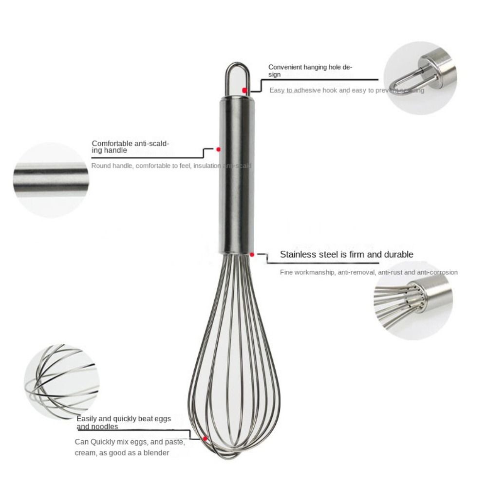Manual Egg Whisk 8/10/12 Inch Balloon Whisks Practical Egg Mixing  Kitchen