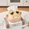 Cartoon Paper Box Ceramics Napkin Storage Box Desktop Decoration Tissue Box Bedside