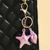 Unique Acrylic Shell Keychain Simulation Conch Starfish Pendant Key Ring Handmade Bag Accessory for Women and Girls