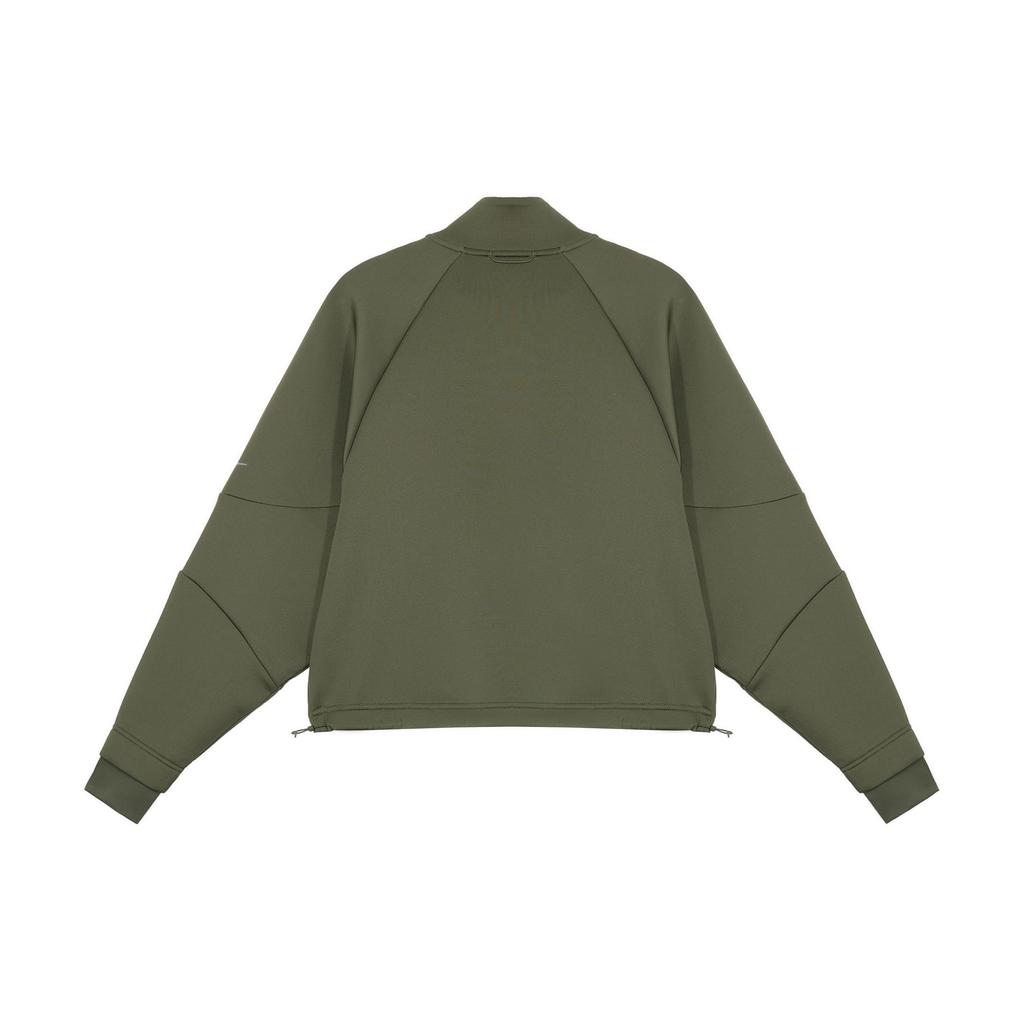 Nike Dri-Fit Solid Color Stand Collar Half-Zip Quick-Drying Casual Crop Sweatshirt Women Tops Khaki-Green FB5231-325