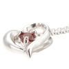Open Heart Necklace 925 Pendant with Pouch [Piena] (Emerald/Silver / 40cm)