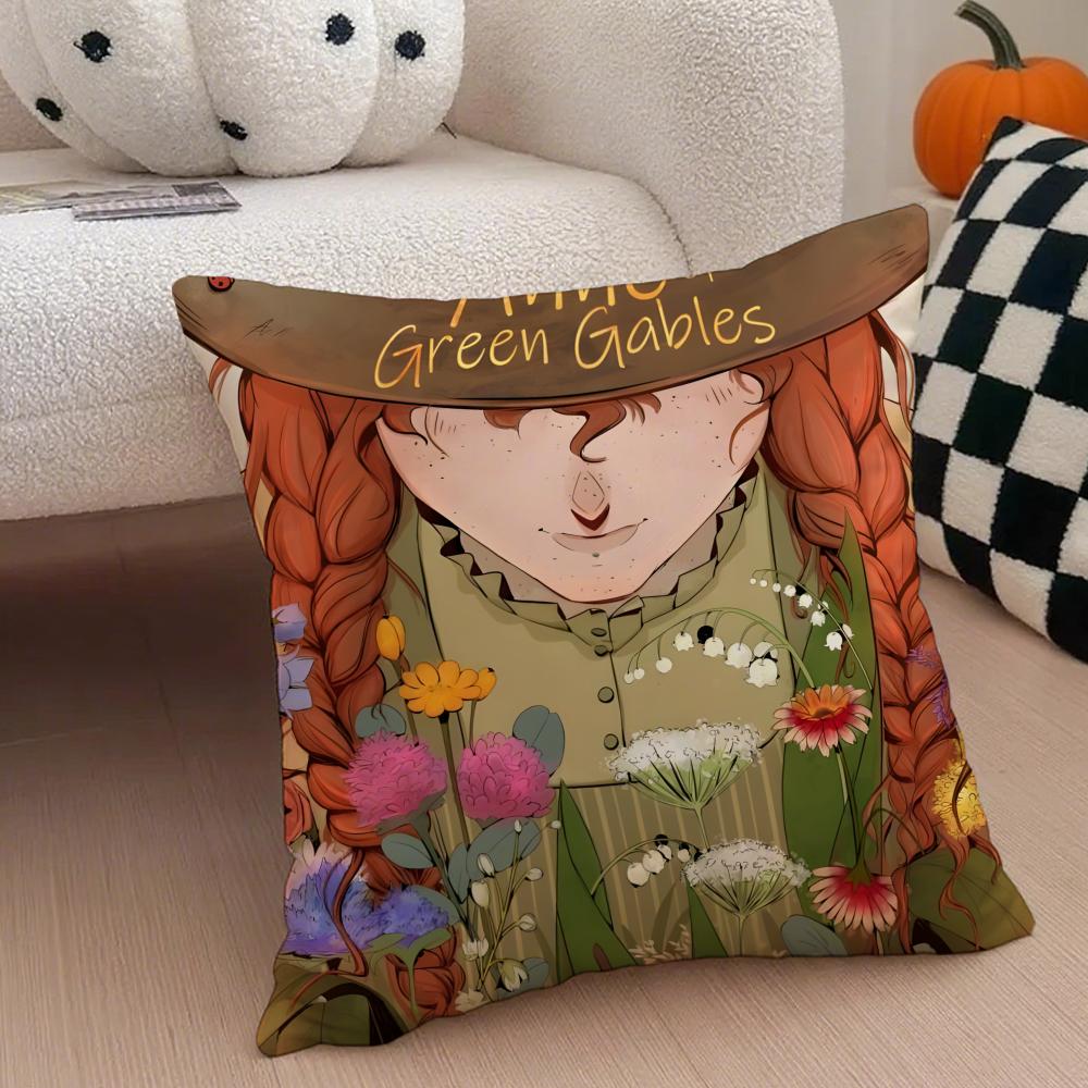 

Oof Green Gables Cushion Cover Throw Pillow Cover Hidden Button Durable Polyester Chair Cushion 30X30cm