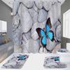 4-Piece Shower Curtain Set with HD Digital Printing | Waterproof, Drill-Free, Ideal for Home/Hotel Bathroom Partition