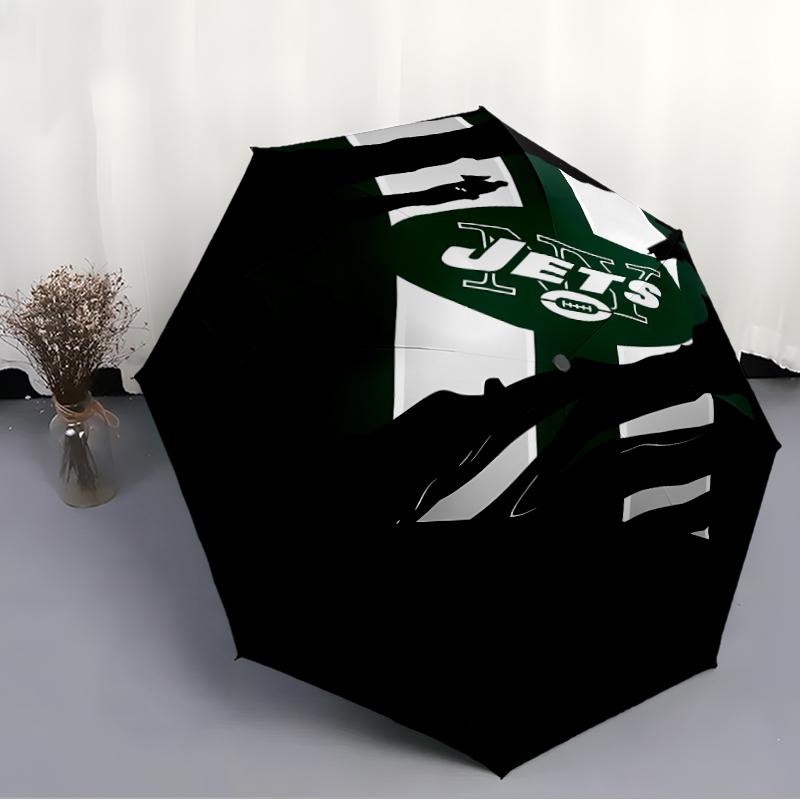 Printed New York Jets logo Folding Umbrella,Outdoor,Leisure,And Travel Umbrella,Durable Umbrella Fabric,Birthday And Holiday Gift