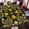 Abstract Mandala Black Gold Spiral Pattern Carpet for Living Room Suitable for use as an anti-slip for living room bedroom sofas