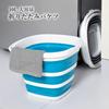 Folding Bucket 10L Large Capacity Blue Car Wash Cleaning Outdoor Gardening Square Disaster Prevention Goods Compact Storage