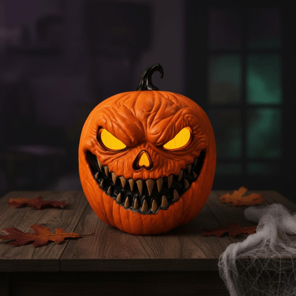 Świecąca Lampka Halloweenowa Aktywowana Dźwiękiem Lampa Dynia do Wnętrz