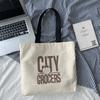 Large Capacity Canvas Bag Shoulder Simple Letter Bag
