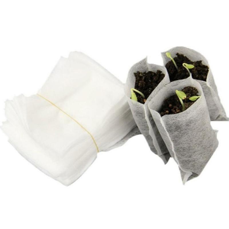 100Pcs Degradable Seedling Lift Bags Seed Pouch Potted Plant Grow Bag Breathable