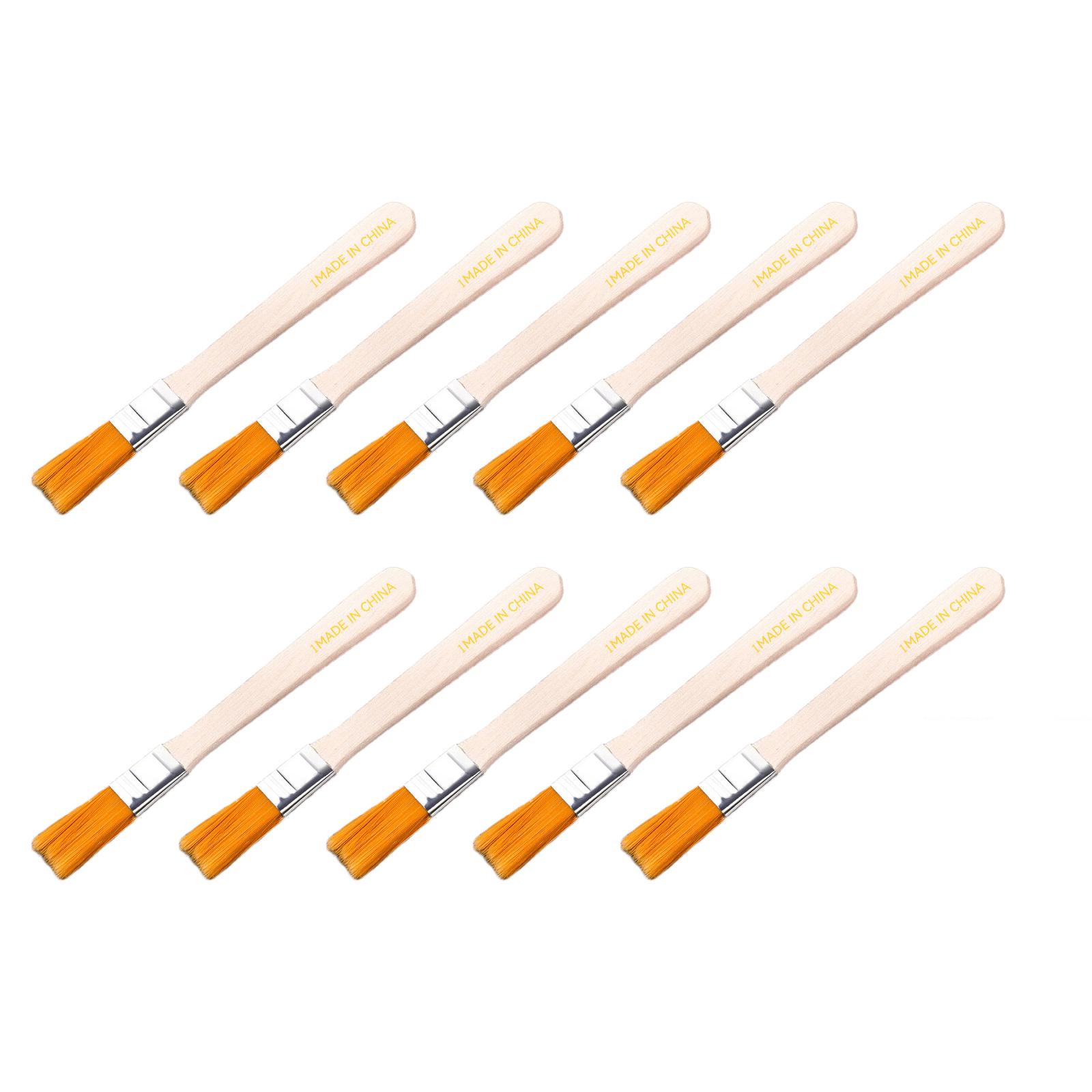 

10Pcs Trim Paint Brushes with Soft Bristles Wood Handle Include 1 Pair Gloves for Touch Up Wall Cabinets and Edges Paint Size 1