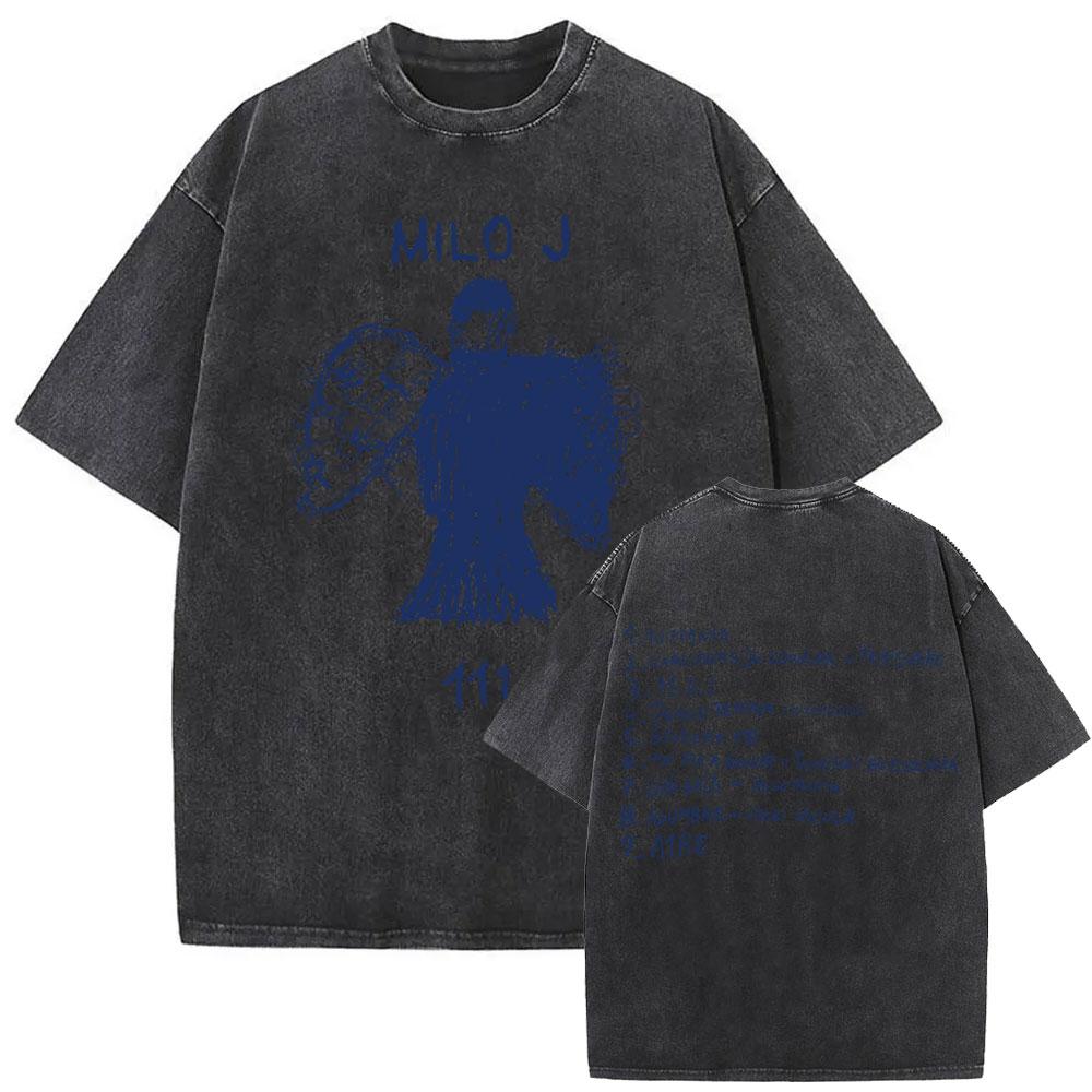 Gewaschenes Vintage Rapper Milo J La Vida Era Mas Corta Album Grafik T-Shirt Herren Damen Hip Hop Mode Popmusik T-Shirts Streetwear
