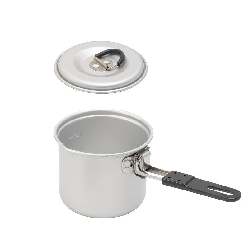 Small Aluminum Folding Anodized Milk Pot Outdoor Mountain Camping Portable Barbecue Boiling Water Brewing Tea Coffee Cookware
