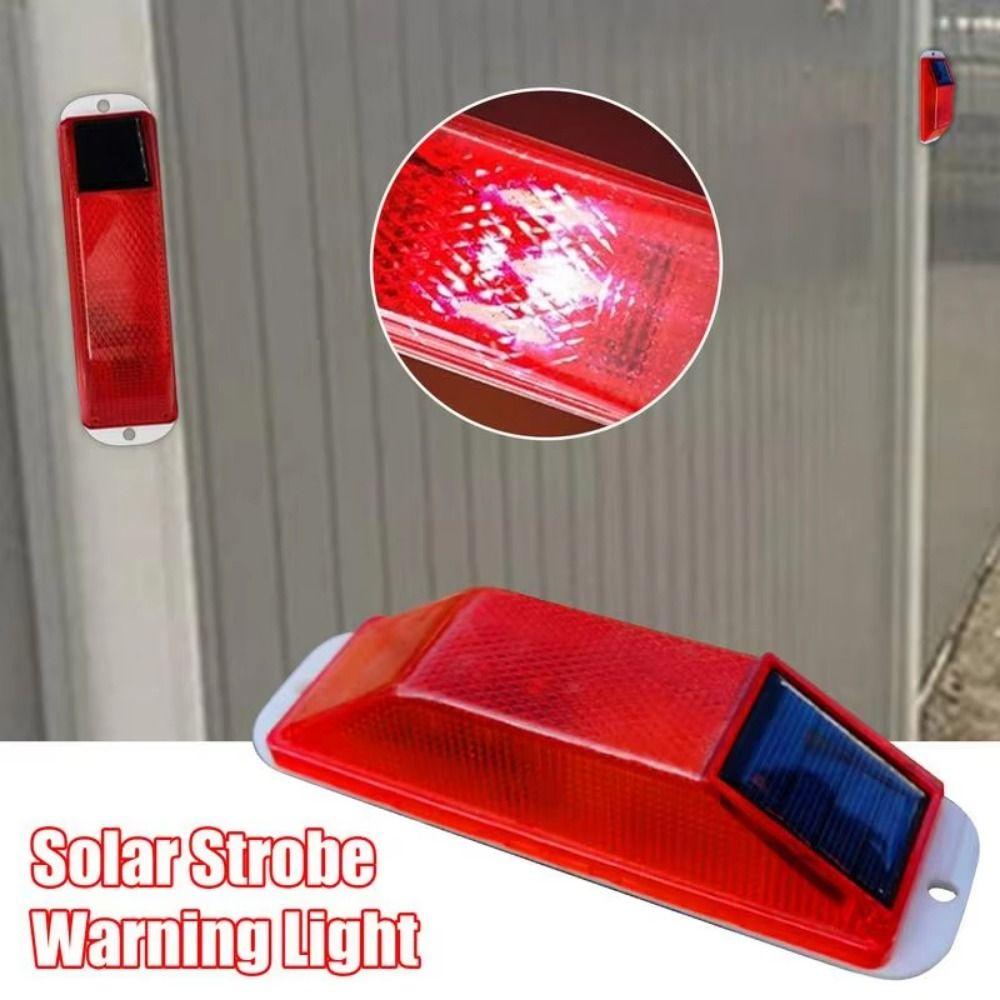 2pcs Rechargeable Warning LED Lamp Solar Powered Construction Obstacle Light  Auto Accessories