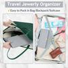 Jewelry Travel Organizer for Women, Tangle Free Portable Leather Jewelry Storage Roll Bag Envelope Clutch, Waterproof Lightweight Jewelry Case Holder