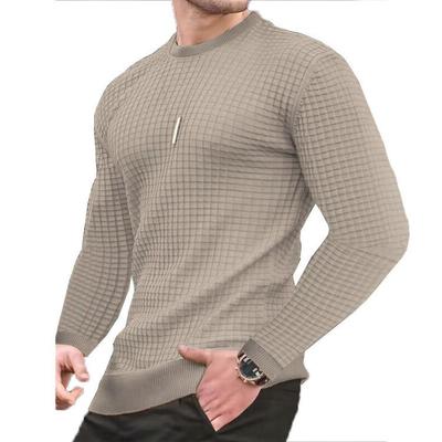 Maglioni a nido d'ape da uomo alla moda, a maniche lunghe, con scollo a V, tinta unita, morbidi e comodi, adatti alla pelle, aderenti, da uomo