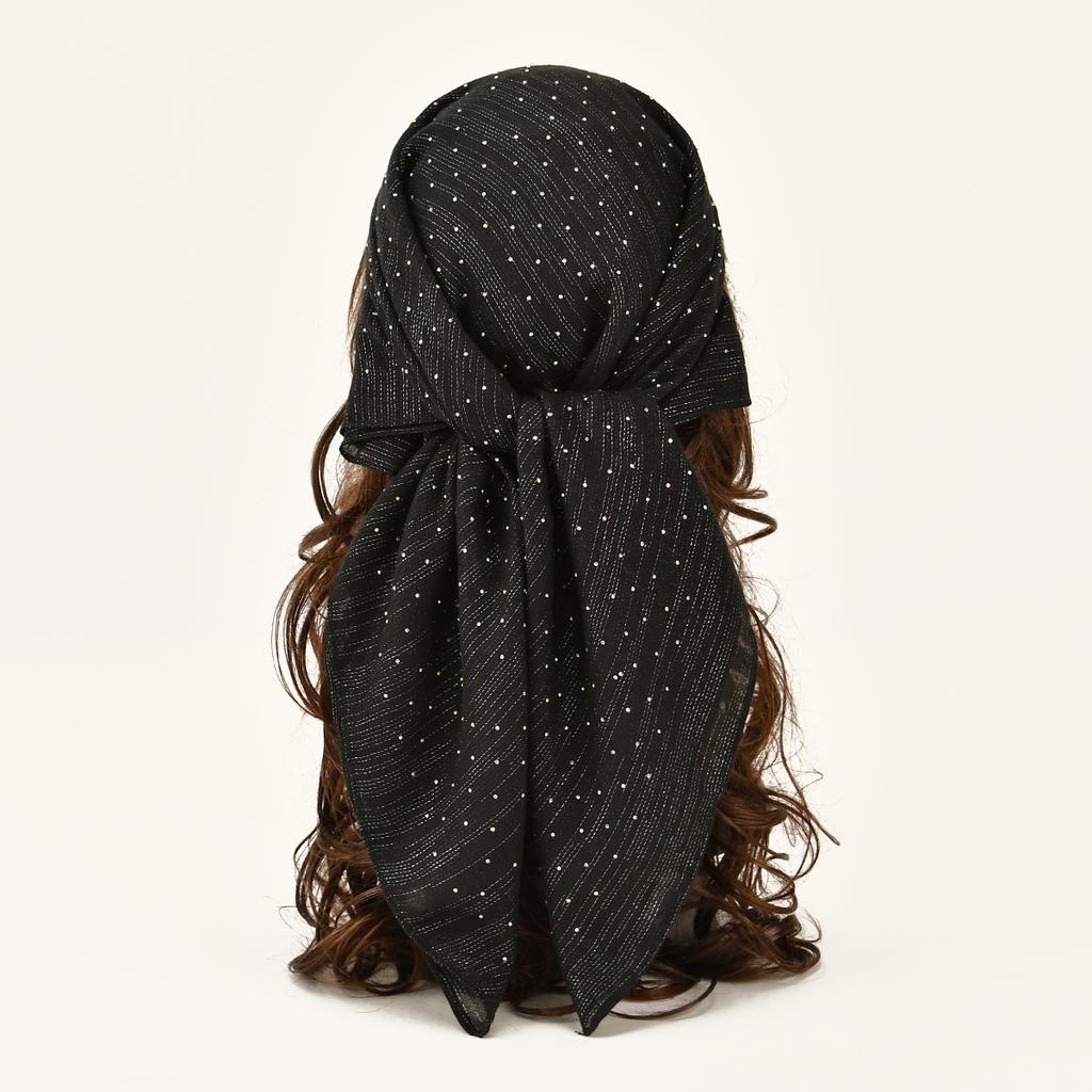 Fashion Twinkling Square Scarf Viscose Headband Summer Breathable Bandana For Women Elegant Turban Hair Wrap 80*80cm