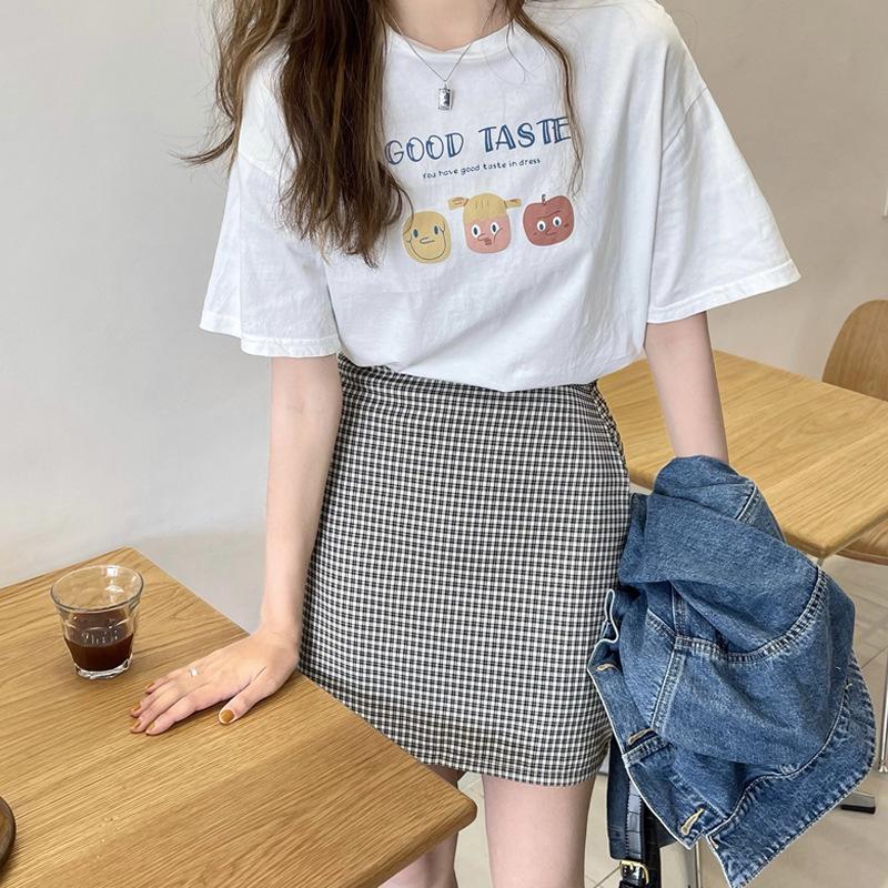 

GMXIA Летняя футболка с коротким рукавом и контрастным рисунком, женская простая повседневная футболка XXXL