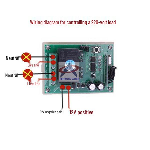 12V DC Remote Control Switch: Dual Mode with Jog, Self-Locking, & Interlocking Adjustable Functions