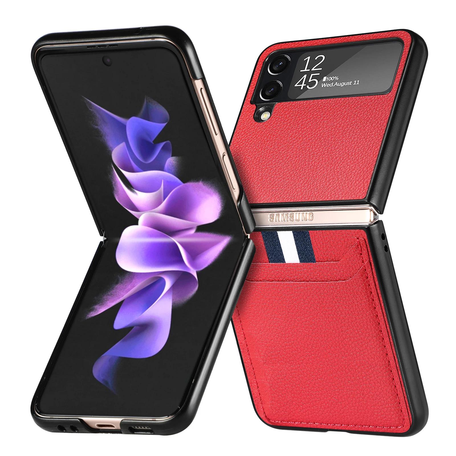 

Складной матовый чехол-накладка Feeling Funda для Samsung Galaxy Z Flip 4 3 5G Flip4 Flip3 Flip6 Flip5 Flip 6 5 Чехол для телефона с отделением для карт for Samsung Z Flip 3 красный