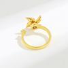Adjustable Windmill Ring For Women Copper Zirconia Jewelry With Elegant Design