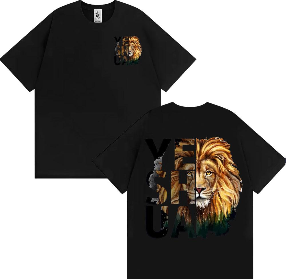 Mens Christian Apparel Jesus Is King T Shirt Keep Calm Trust God Yeshua T-shirts Man Women Vintage Cozy Cotton Oversized T-shirt
