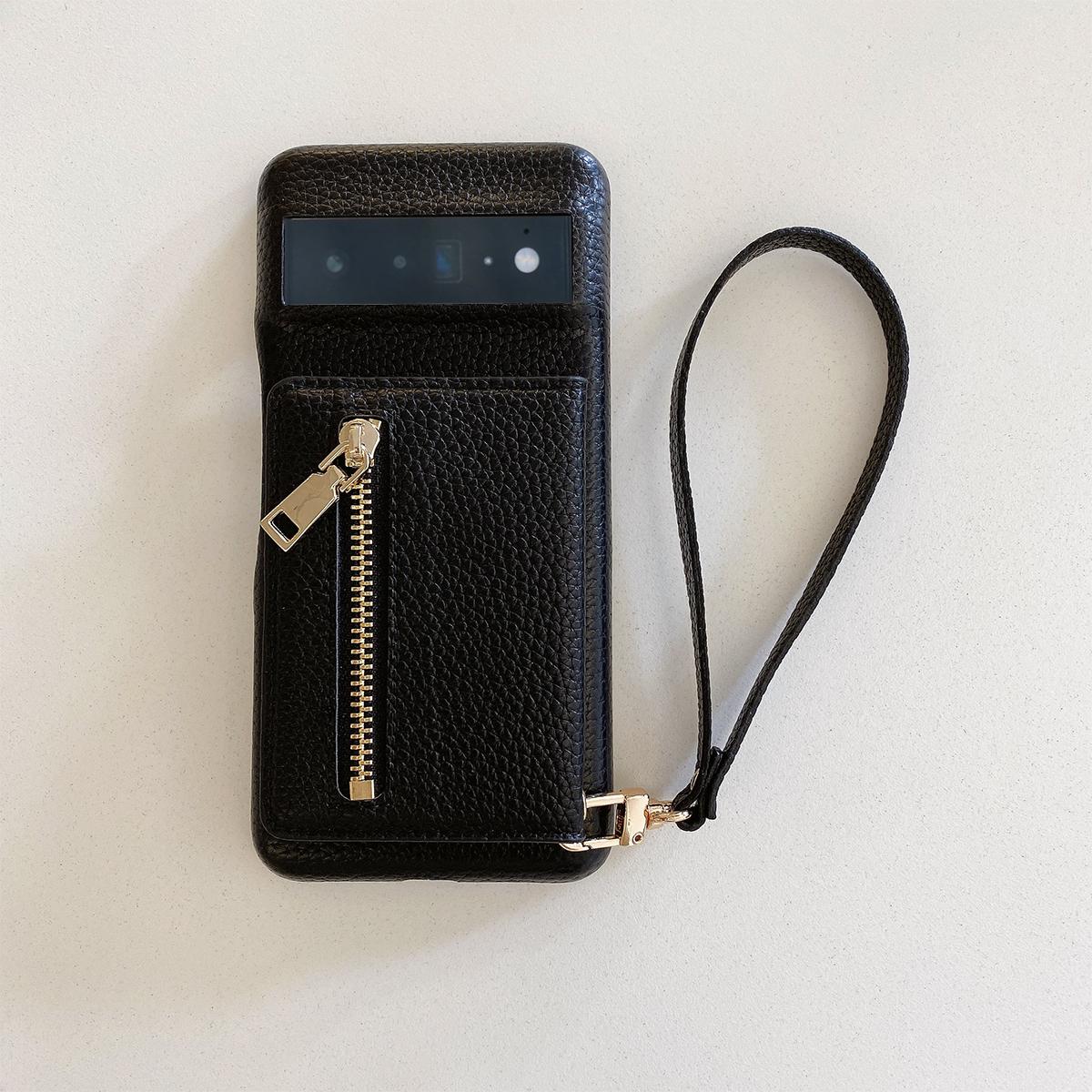 

Luxury Litchi Peel Pattern PU Leather Case For Google Pixel 8 7 6 Pro 7a 6a 4 XL Small Mirror Card Holder Lanyard Wallet Cover Pixel 8