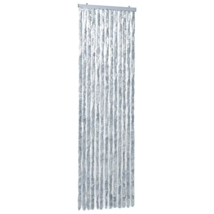 Moustiquaire - VIDAXL - 90x200 cm - Chenille Polypropylène - Réglable - Blanc et gris