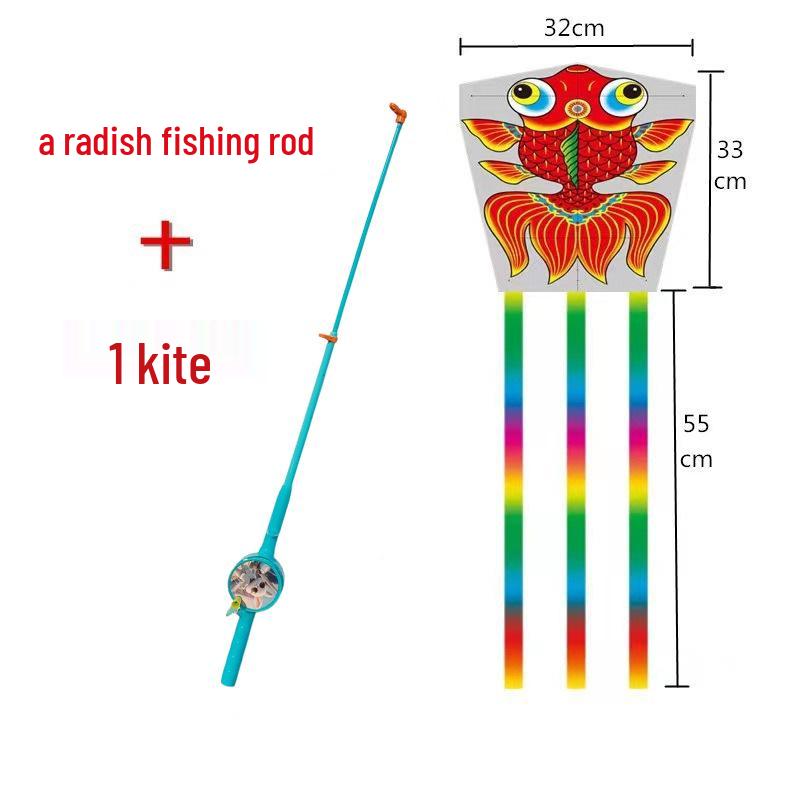 Weifang Traditional Handmade Fishing Rod Kite: Easy-to-Fly Outdoor Parent-Child Fun Kite for Adults & Children